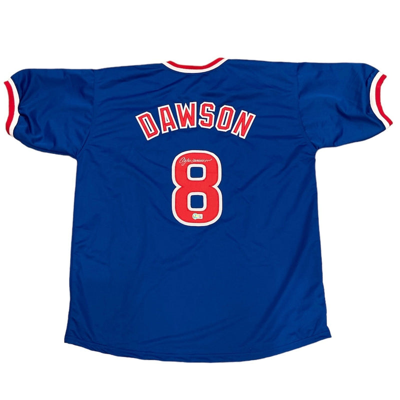 Andre Dawson Signed Chicago Cubs Custom Jersey Beckett Witness BAS COA