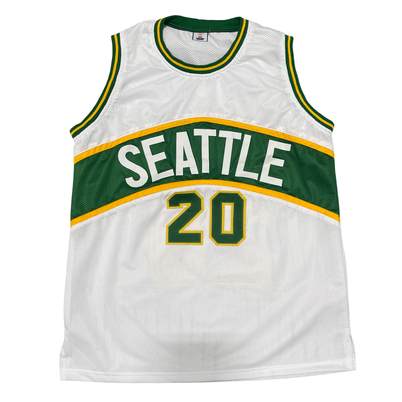 Gary Payton Signed Seattle Supersonics Custom Jersey Beckett Witness BAS COA