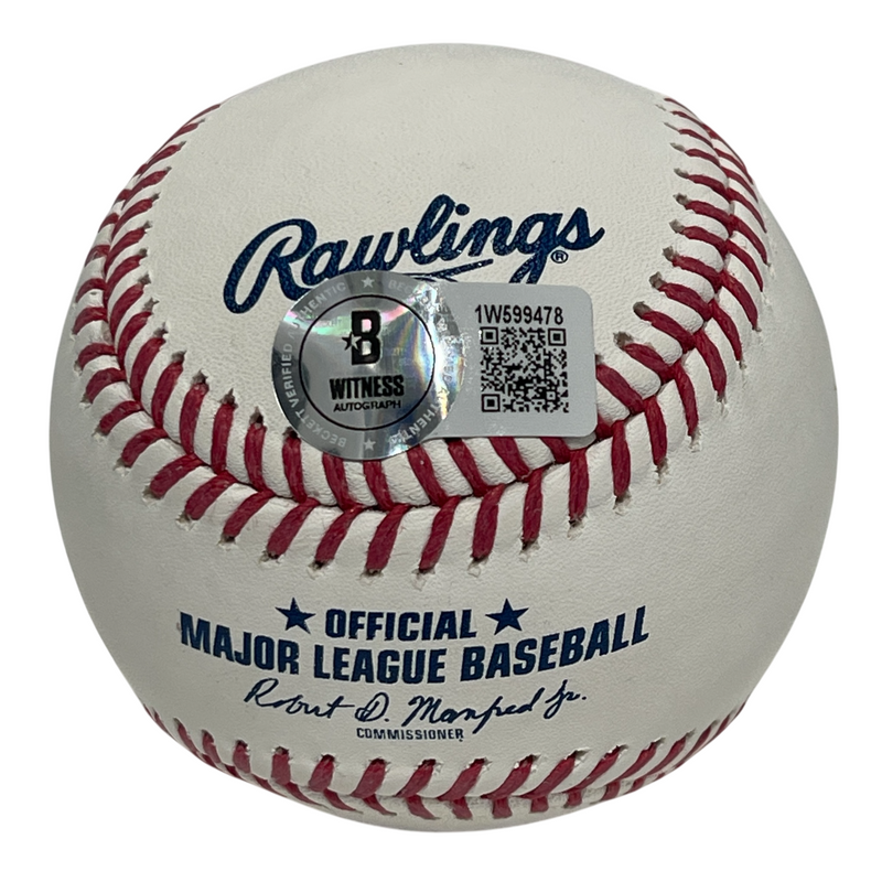 Julio Franco Signed ROMLB Baseball w/ 1991 Batting Champ Beckett Witness BAS COA