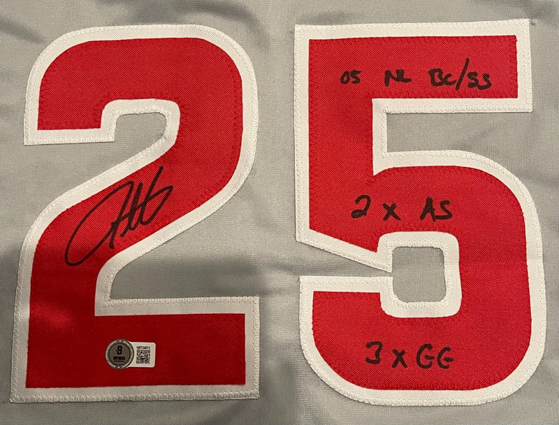 Derrek Lee Signed Chicago Cubs Custom Jersey w/ 3 Insc Beckett Witness BAS COA