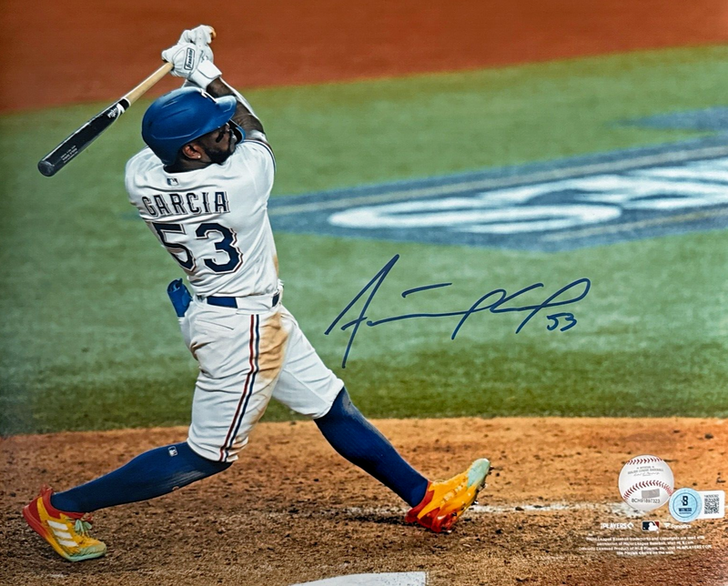 Adolis Garcia Signed Texas Rangers 11x14 Fanatics Photo Beckett Wit BAS COA #1