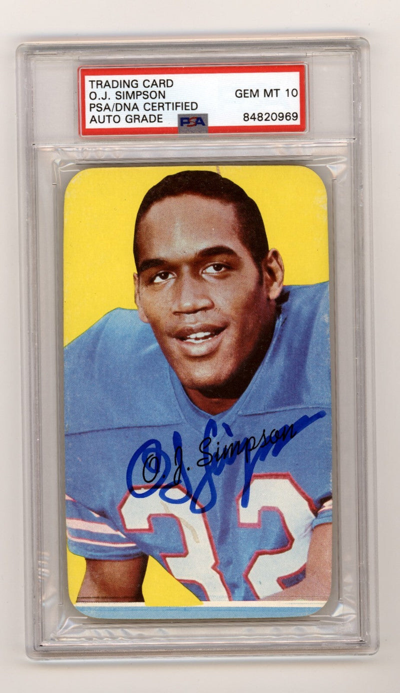 O.J. Simpson 1970 Topps Super 22 Rookie RC Signed PSA Authentic Auto Bills HOF A