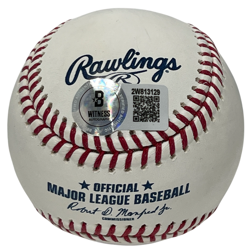 Steve Pearce Signed ROMLB Baseball w/ 2018 WS MVP Insc Beckett Witness BAS COA