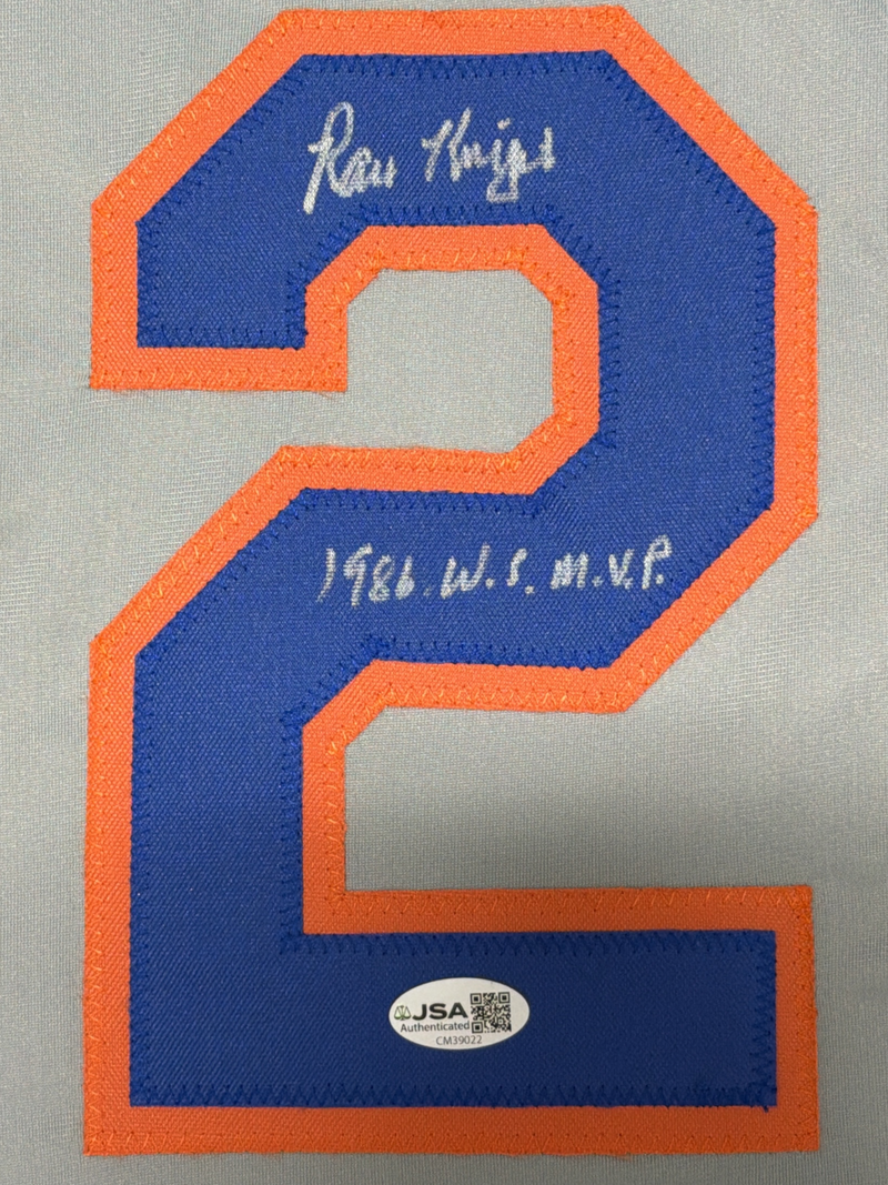 Ray Knight Signed New York Mets Custom Jersey w/ 1986 WS MVP JSA COA