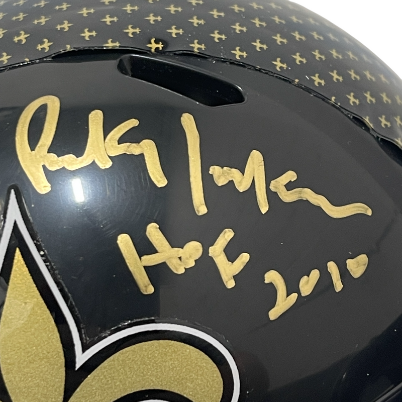 Rickey Jackson Signed Saints Alt Black Mini Helmet w/ HOF 2010 Beckett W BAS COA