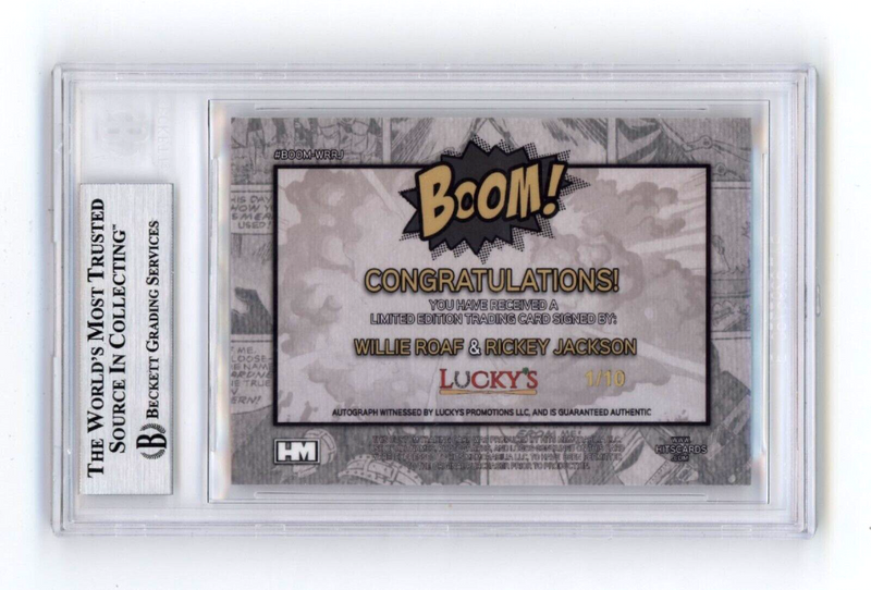 Willie Roaf & Rickey Jackson 2024 Hits BOOM Gold #/10 Dual Signed BGS BAS Auto