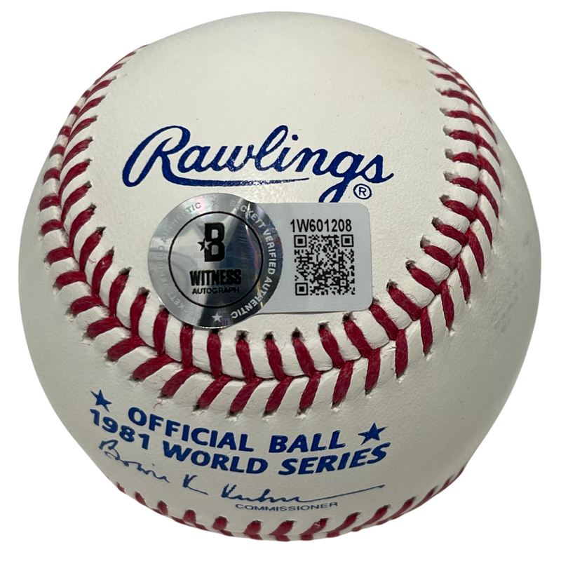 Steve Garvey Signed Auto 1981 World Series Baseball w/ WS Champs Beckett BAS COA