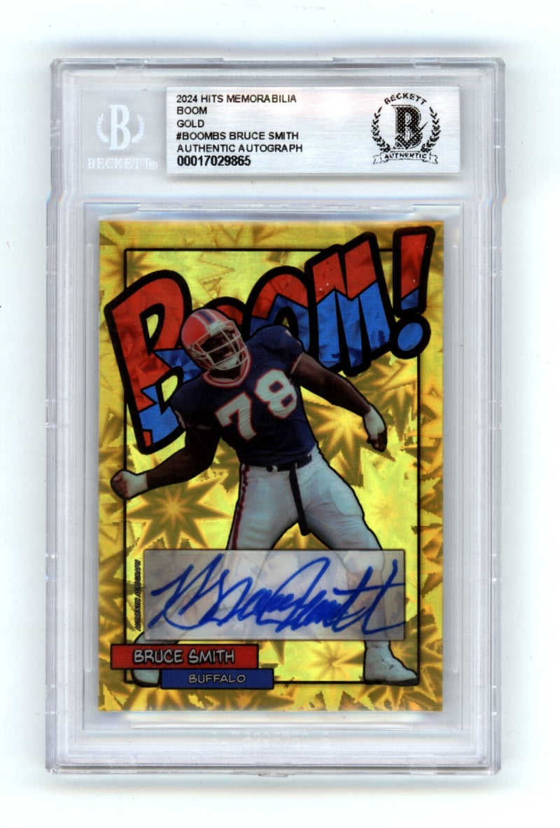 Bruce Smith 2024 Hits Memorabilia BOOM Gold #/5 Signed BGS BAS Auto Bills