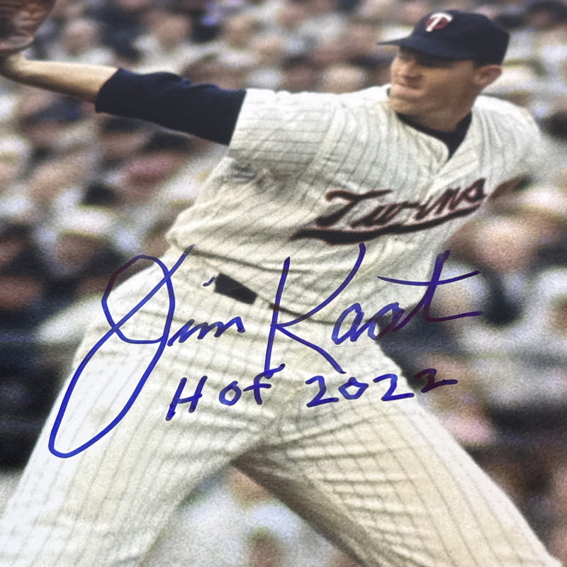 Jim Kaat Signed Minnesota Twins 16x20 Photo w/ HOF 2022 Beckett Witness BAS COA