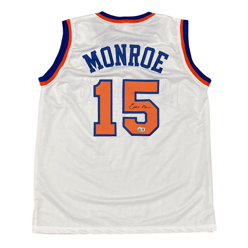 Earl Monroe Signed New York Knicks Custom Jersey Beckett Witness BAS COA