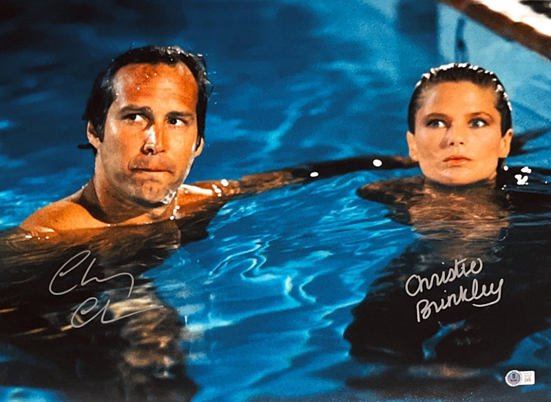 Chevy Chase & Christie Brinkley Signed 16x20 Photo Vacation Beckett Wit BAS COA