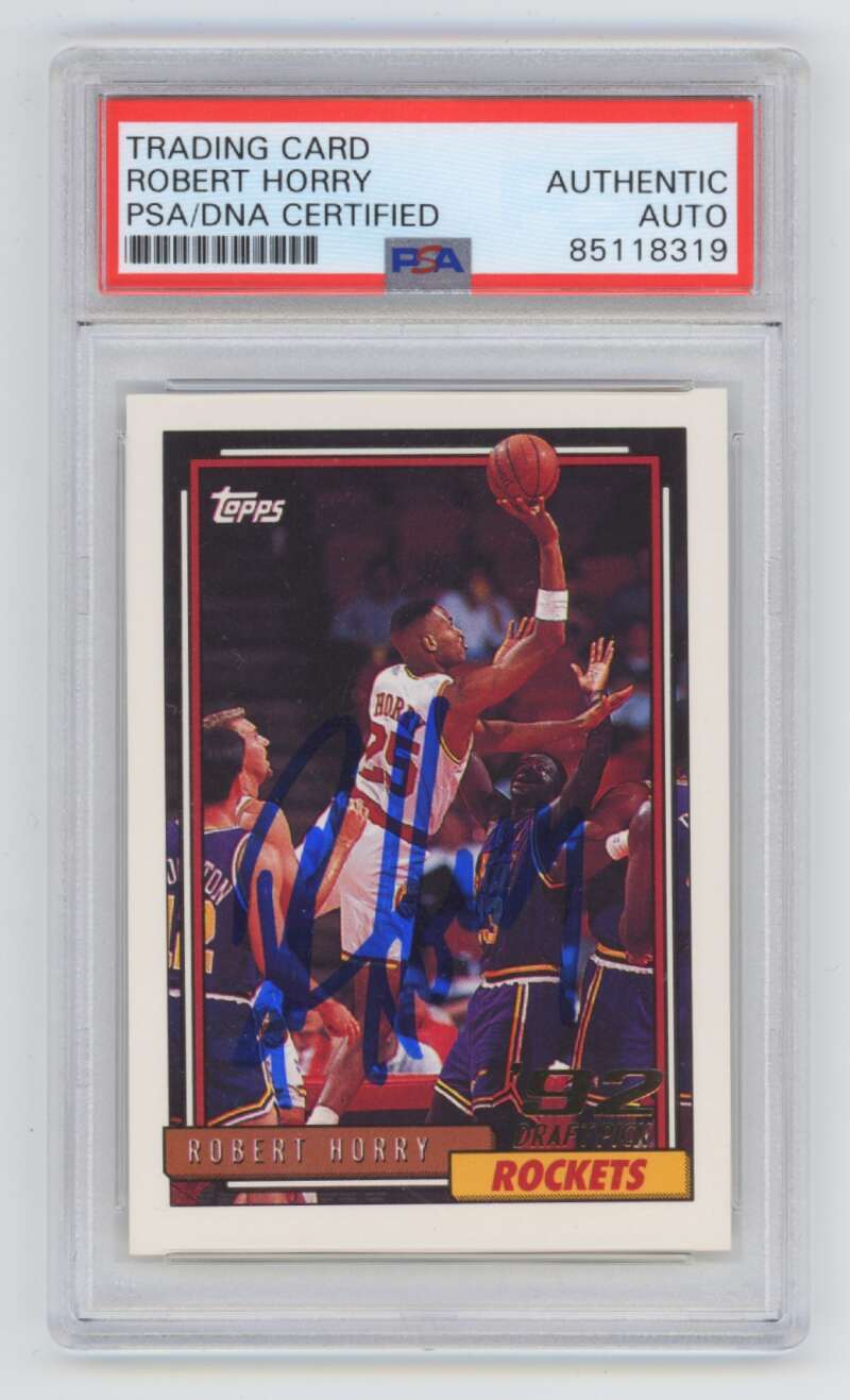 Robert Horry 1992-93 Topps #308 Rookie RC Signed Auto PSA DNA Authentic Rockets
