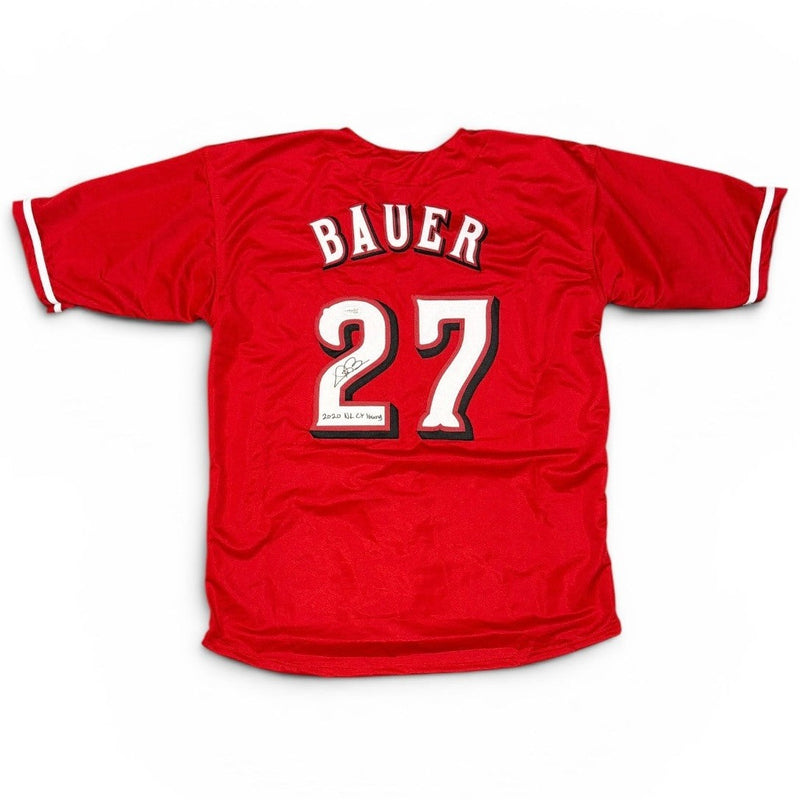 Trevor Bauer Signed Cincinnati Reds Custom Jersey w/ 2020 NL CY Young JSA COA