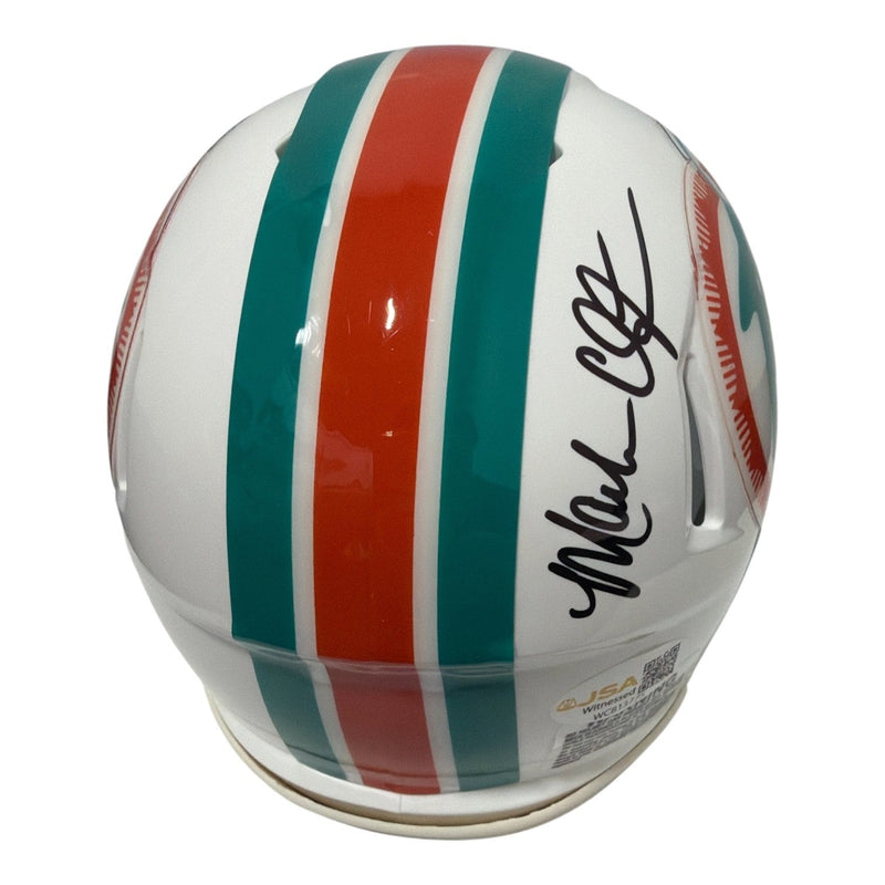 Mark Clayton & Mark Duper Dual Signed Dolphins TB Mini Helmet JSA Witness COA