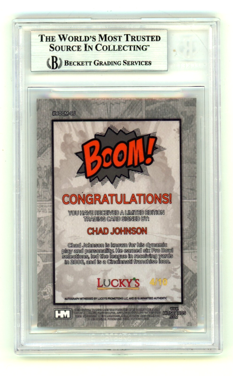 Chad Johnson 2024 Hits Memorabilia BOOM Gold /10 Signed BGS BAS Auto Cincinnati