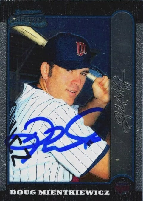 Doug Mientkiewicz Signed Auto 1999 Bowman Chrome #186 RC LSCM COA Twins