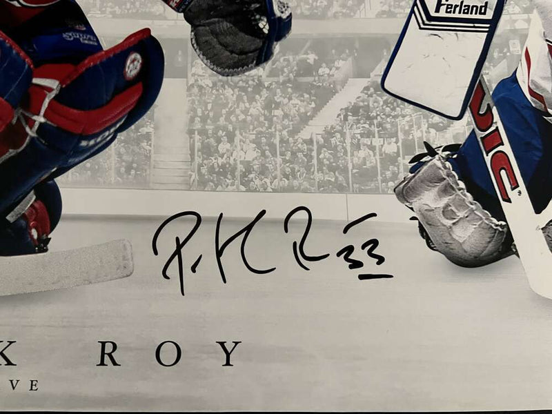 Patrick Roy Signed Auto 36x15 Photo "Triple Save" 5/100 Upper Deck UDA COA