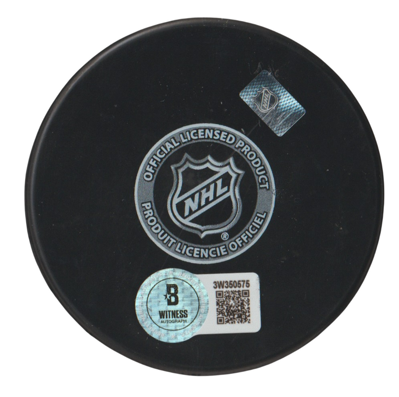 Brian Propp Signed Philadelphia Flyers Logo Puck Guffaw Beckett Witness BAS COA