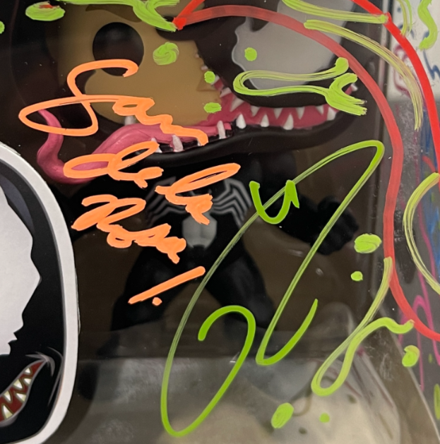 Tom Hardy Signed Venom Funko Pop #363 w/ Sam De La Rosa Sketch BAS & JSA COA A