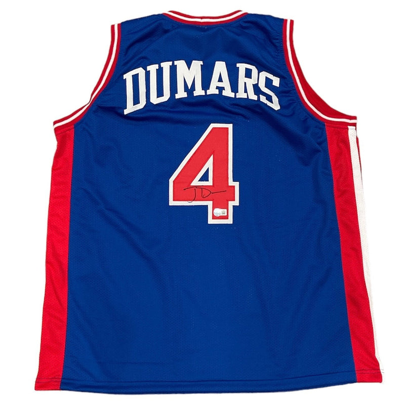 Joe Dumars Signed Detroit Pistons Custom Jersey Beckett Witness BAS COA