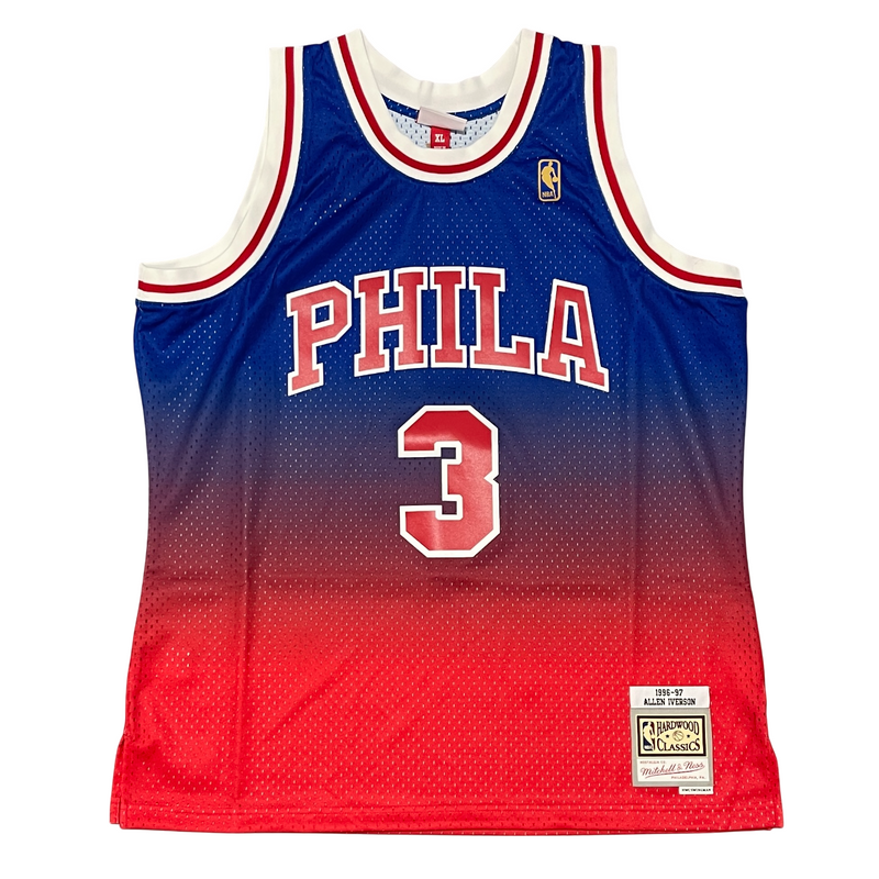 Allen Iverson Signed 76ers Mitchell & Ness Fadeaway Jersey Beckett BAS COA