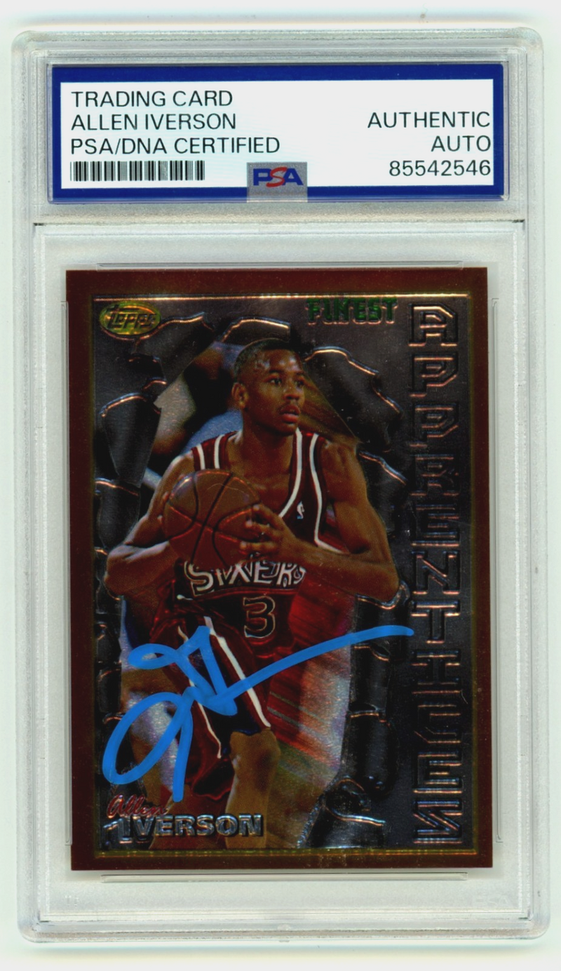 Allen Iverson 1996-97 Topps Finest #69 Signed Rookie RC PSA Authentic Auto HOF