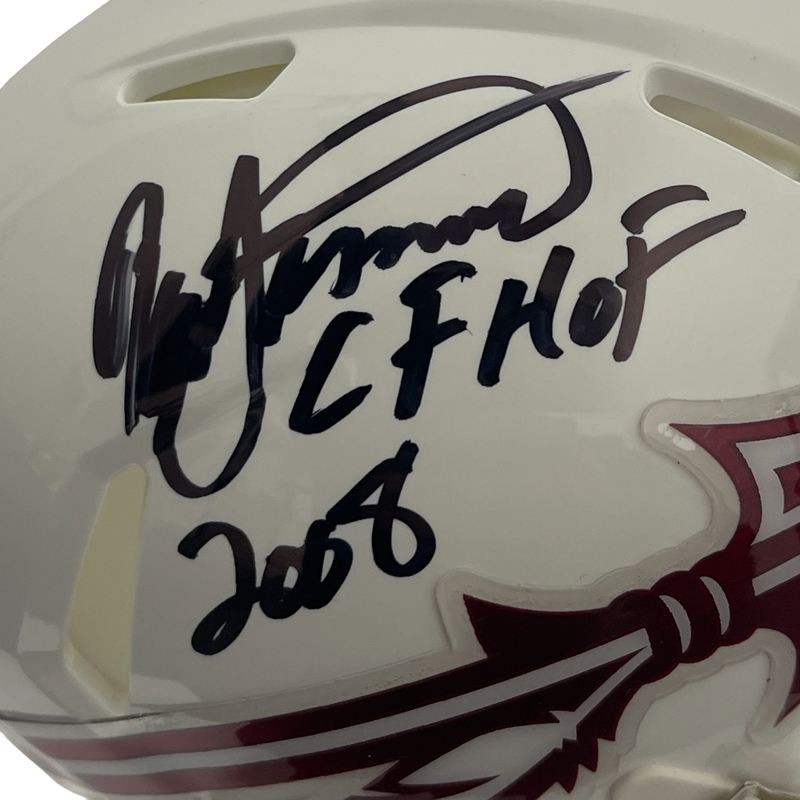 Ron Simmons Signed Florida State White Mini Helmet w/ CHOF 2008 Beckett Wit COA