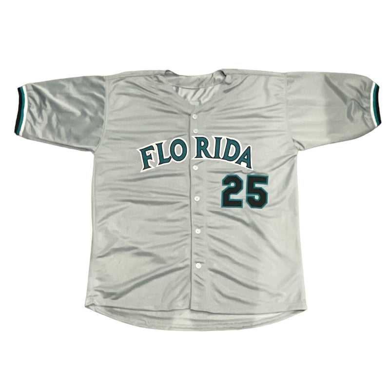 Derrek Lee Signed Florida Marlins Custom Jersey w 03 WS Champs Beckett W BAS COA
