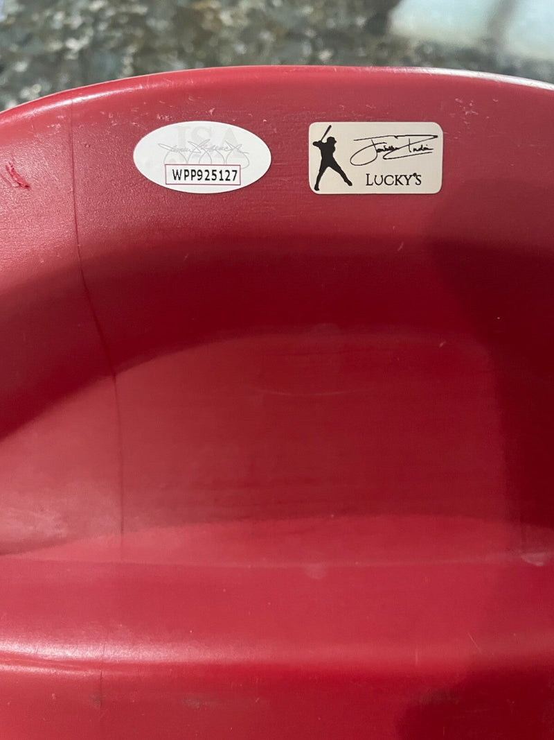 Jonathan India Signed Auto Reds GABP Seat Back JSA W COA + HOLO Red Sparrow Ins.