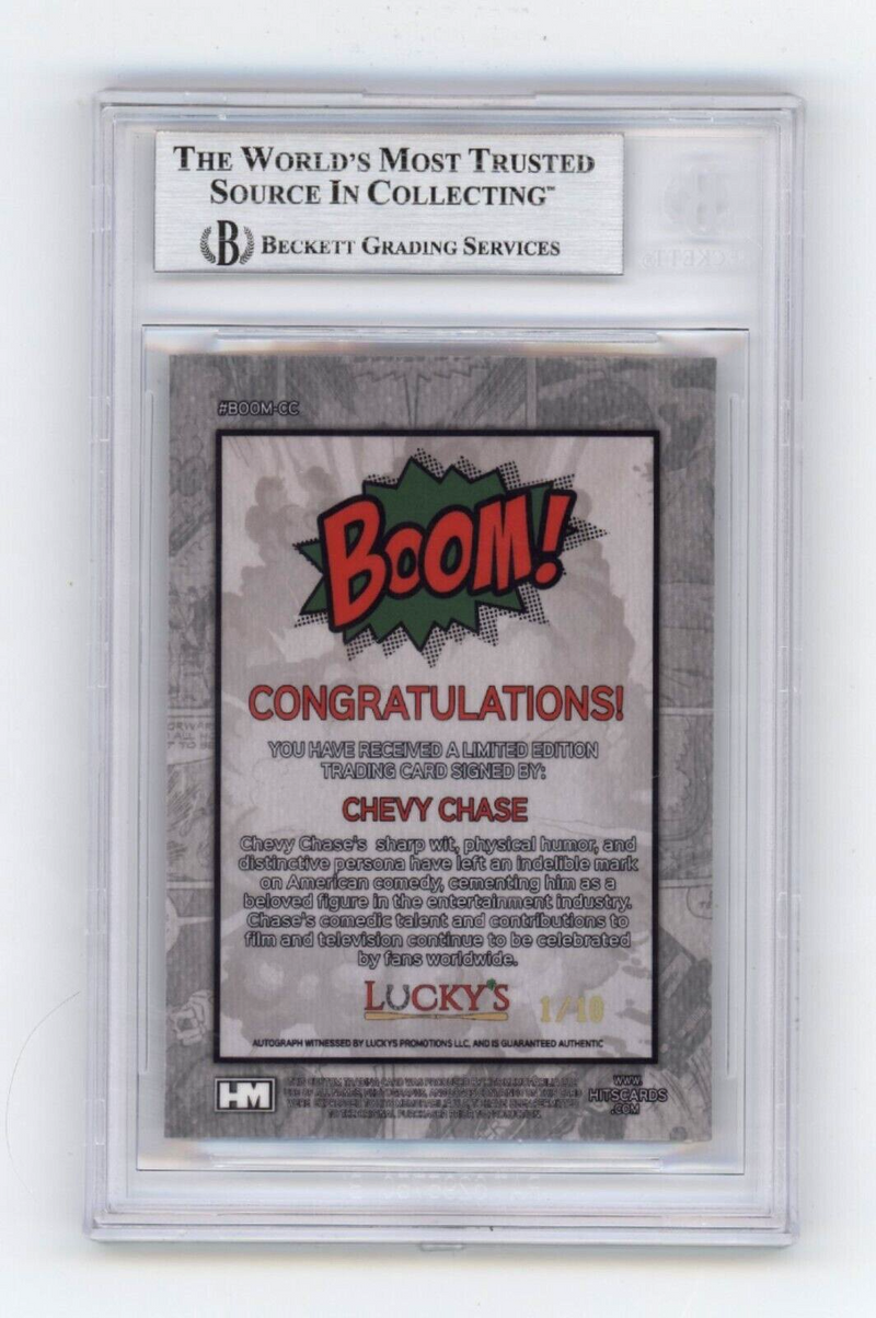Chevy Chase 2024 Hits Memorabilia BOOM Gold #/10 Signed BGS BAS Auto X-Mas