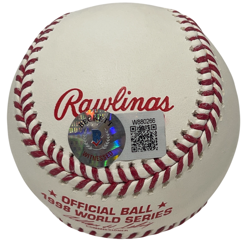 Paul O'Neill Signed 1998 World Series WS ROMLB Baseball w/ 2 Ins Beckett BAS COA