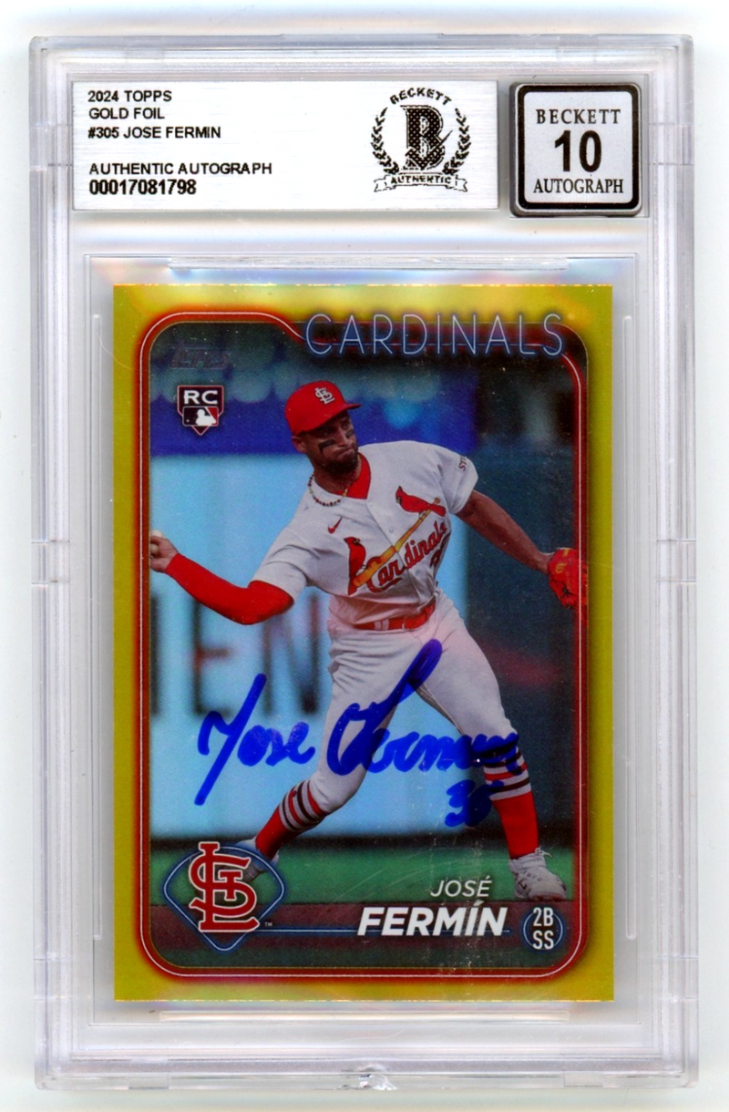 Jose Fermin 2024 Topps Series 1 #305 Gold Foil Signed RC Beckett BGS 10 Auto
