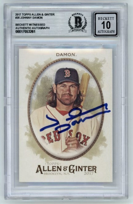 Johnny Damon 2017 Allen & Ginter #35 Signed Beckett BAS BGS 10 Auto Red Sox