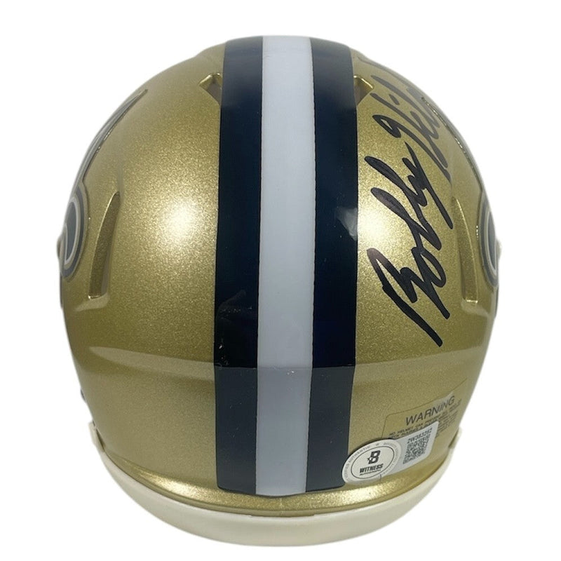 Bobby Hebert Signed Saints Speed Mini Helmet Cajun Cannon Beckett Wit BAS COA