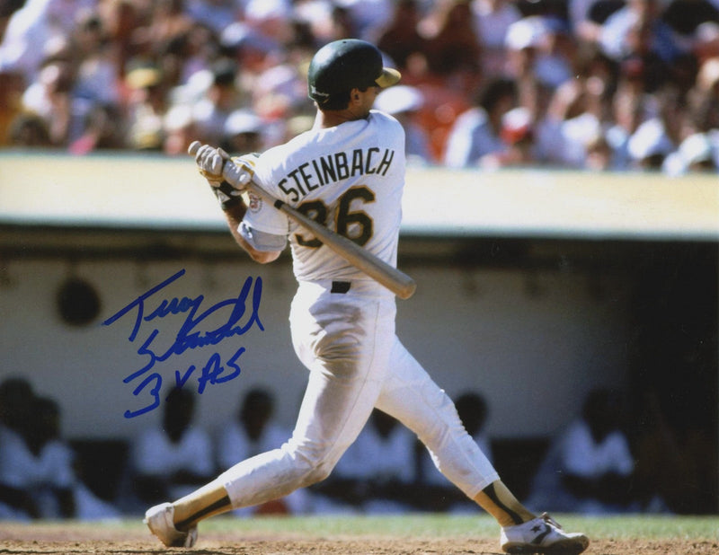 Terry Steinbach Signed Oakland Athletics 8x10 Photo w/ 3x AS LSCM COA #2