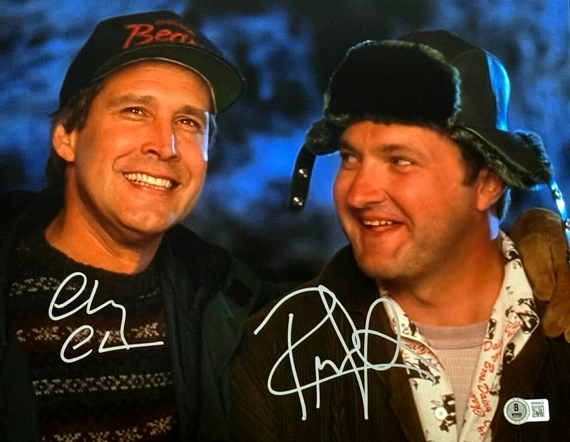 Chevy Chase & Randy Quaid Dual Signed 11x14 Photo Vacation Beckett Wit BAS COA