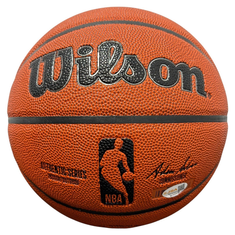 Larry Johnson Signed Autographed Wilson NBA Basketball w/ 92 ROY JSA Witness COA