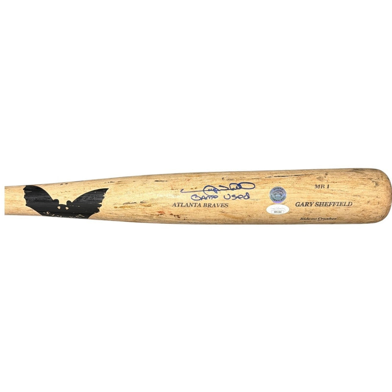 Gary Sheffield Signed Game Used Sam Bat Natural Bat JSA COA Braves A