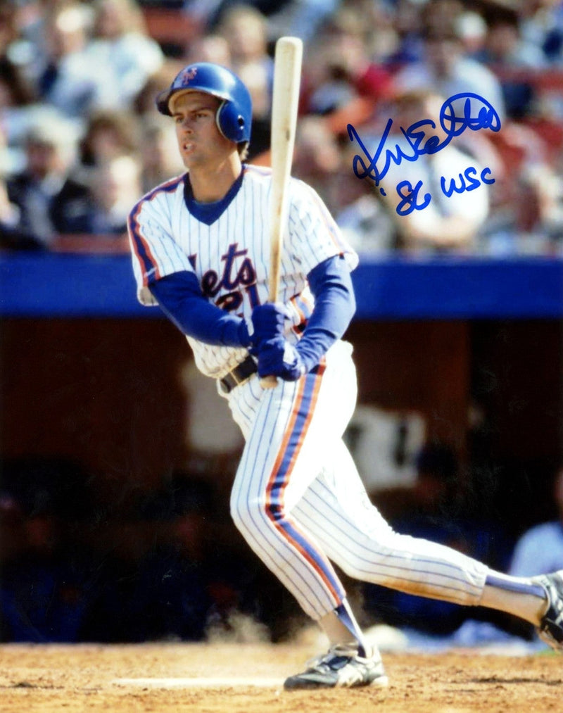 Kevin Elster Signed Autographed New York Mets 8x10 Photo w/ 86 WSC LSCM COA #2