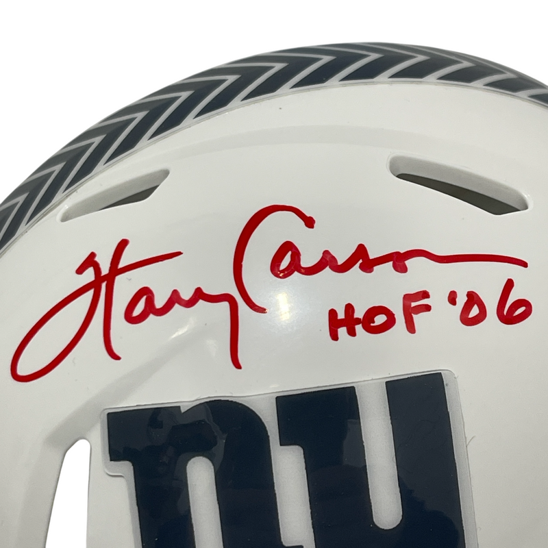 Harry Carson Signed Giants Salute 24 Mini Helmet w/ HOF 06 Beckett Wit BAS COA