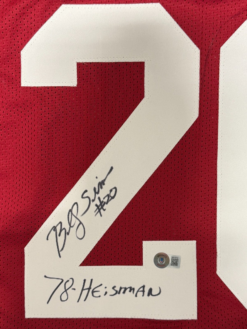 Billy Sims Signed Oklahoma Sooners Custom Jersey w/ 78 Heisman Beckett W BAS COA