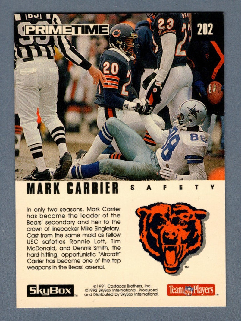 Mark Carrier Signed 1992 Skybox Primetime Monster of the Midway #202 LSCM COA