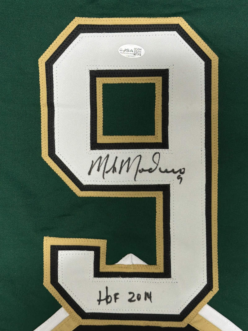 Mike Modano Signed Autographed Dallas Stars Custom Jersey w/ HOF 2014 JSA COA