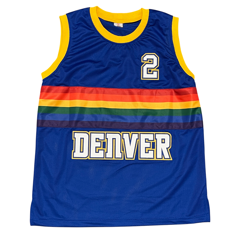 Alex English Signed Denver Nuggets Custom Jersey w/ HOF 97 Beckett Wit BAS COA