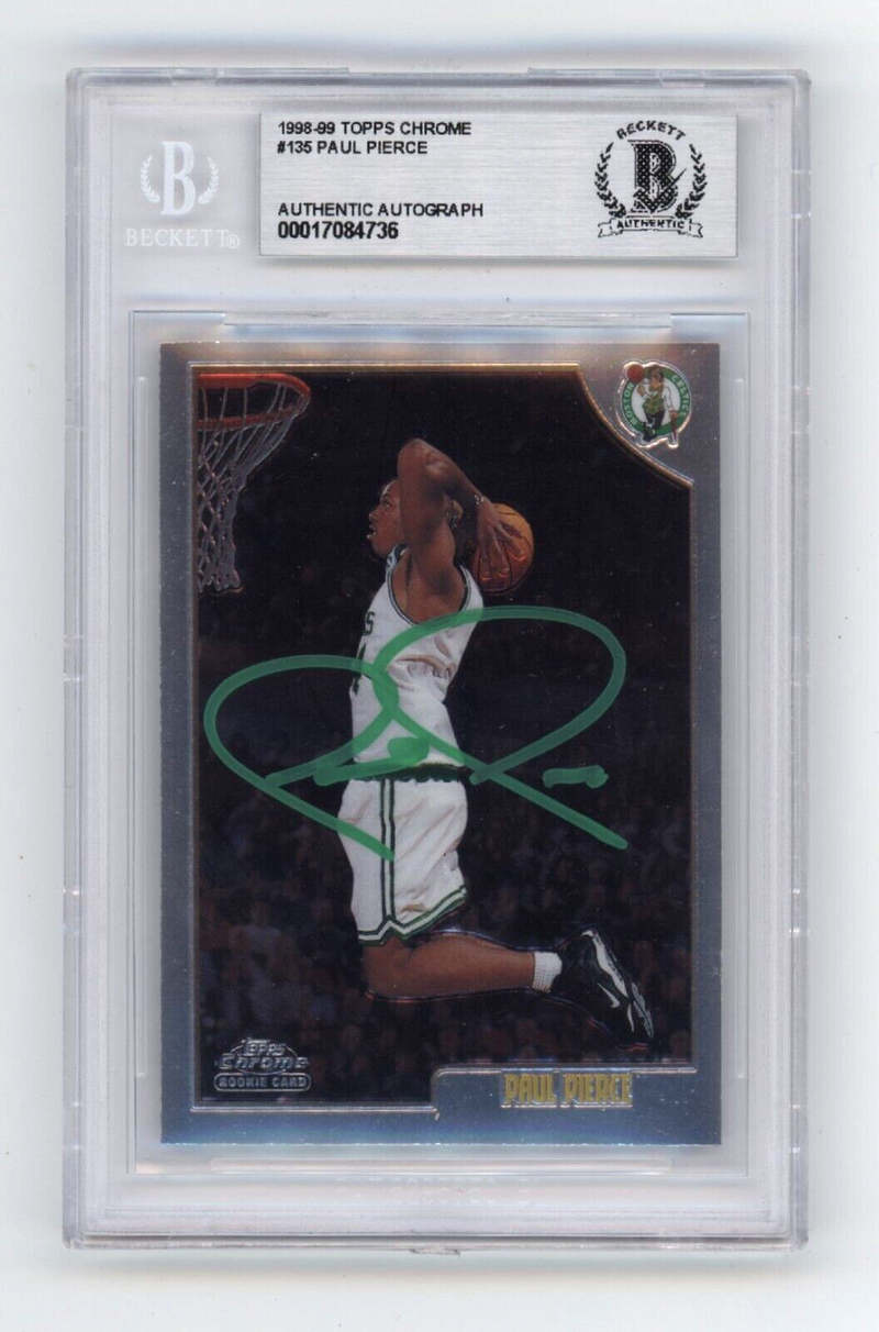 Paul Pierce 1998-99 Topps Chrome #135 Rookie RC Signed Beckett BAS BGS Auth Auto