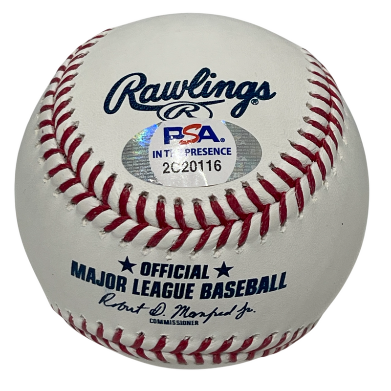 Randy Arozarena & Jonathan India Dual Signed ROMLB Baseball ROY PSA ITP COA