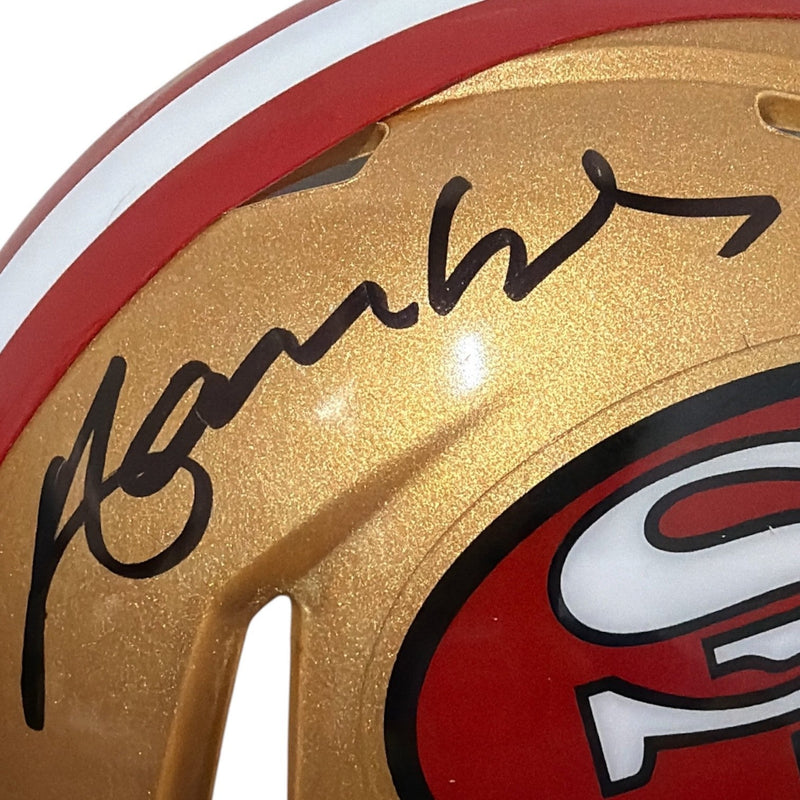 Merton Hanks Signed Autographed San Francisco 49ers TB Mini Helmet JSA Wit. COA