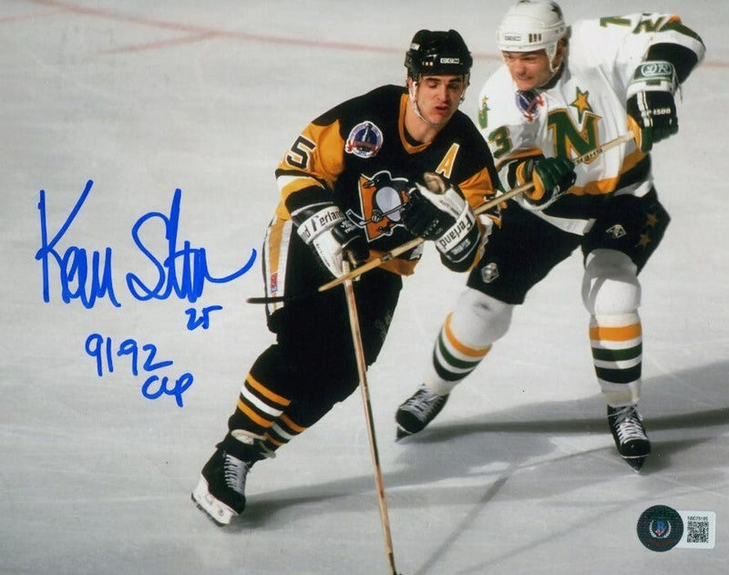 Kevin Stevens Signed Pittsburgh Penguins 8x10 Photo 91-92 Cup Beckett BAS COA #2