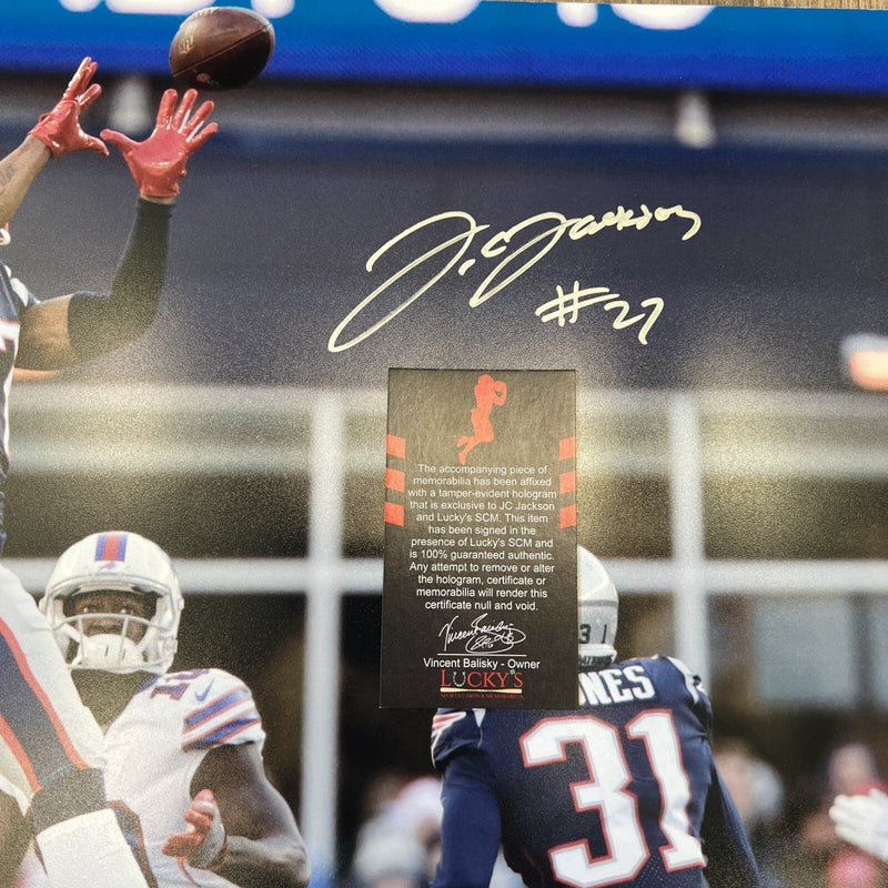 JC Jackson Signed Auto 16x20 Photo PSA ITP COA New England Patriots NAVY INT