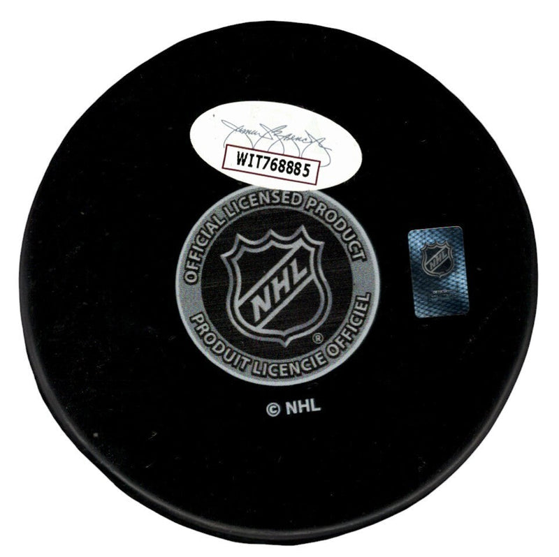 Bryan Trottier Signed Autographed New York Islanders Logo Puck JSA COA